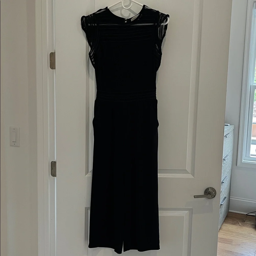Michael Kors Black Lace-Detail Jumpsuit